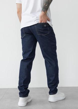 Мужские джинсы мом темно синие4 фото