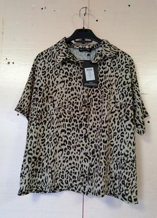 Блуза сорочка леопард1 фото
