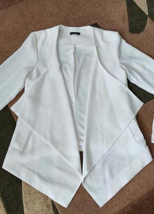Белый пиджак жакет блейзер пиджак кардиган белый с,м размер 425 фото