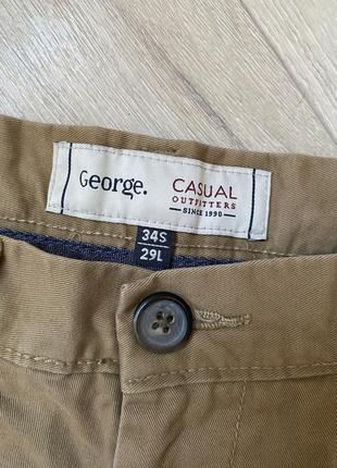 Одяг для чоловіків george 34 розмір штани брюки бежеві котони2 фото