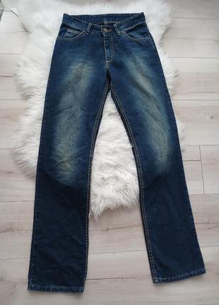 Стильные прямые синие "гряные" lee джинсы с потертостями1 фото
