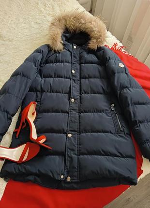 Шикарна подовжена куртка пухан  moncler2 фото