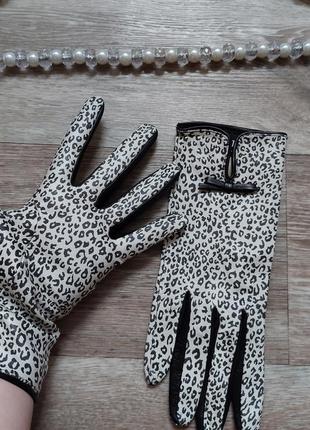 Перчатки перчатки шелк+кожа тоненькие и удобные5 фото