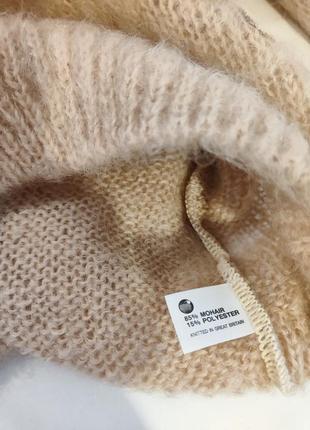 Винтажный свитер из мохера  бежевый. дизайнерская коллекция gold label, сделано в великобритании.7 фото