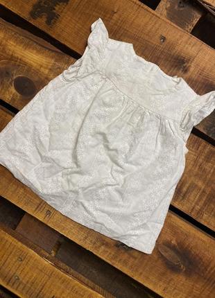 Детское хлопковое платье с принтом tu (ту 6-9 мес 68-74 см идеал оригинал белое)
