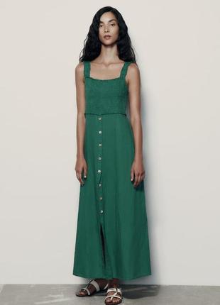 Zara -60% 💛 платье этно льняное роскошное коттон стильное хs, s, m