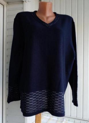 Шерстяной свитер джемпер с люрексом большого размера батал3 фото