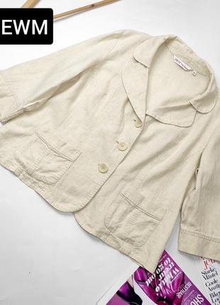 Пиджак женский жакет лен бежевого цвета от бренда ewm 16