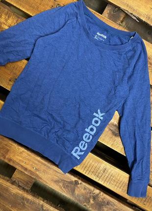 Женская спортивная кофта (свитшот) с принтом reebok (рибок срр идеал оригинал сине-голубая)