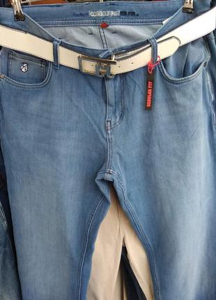 Летние джинсы cobbelti с белым поясом2 фото