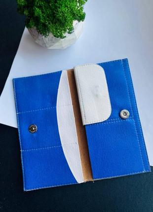 Шкіра гаманець, портмоне з принтом принт лавандові поля2 фото