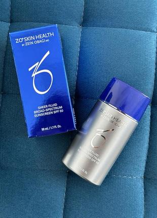 Минеральный солнцезащитный флюид zo skin health sheer fluid broad-spectrum sunscreen spf 50