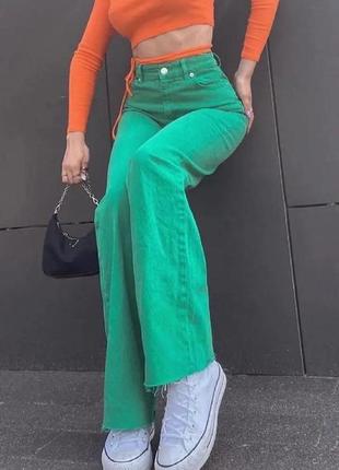 Джинсы палаццо широкие h&amp;m