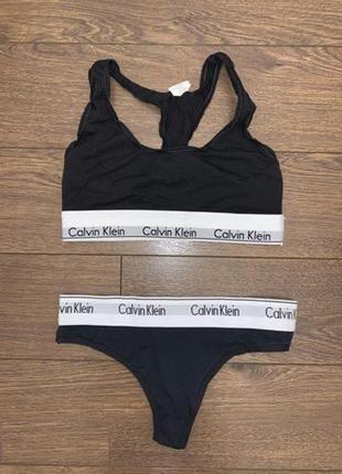 Комплект женского белья топ и трусики "calvin klein",s/м оригинал2 фото