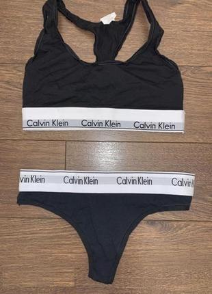 Комплект женского белья топ и трусики "calvin klein",s/м оригинал