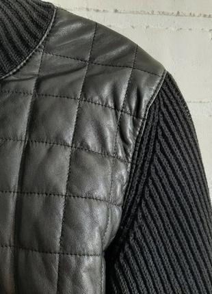 Брендова кофта, куртка зі шкіри та вовни burberry5 фото