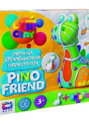 Набір для ліплення з легкого пластиліну "pino friend: динозаврик бард" okto 70036