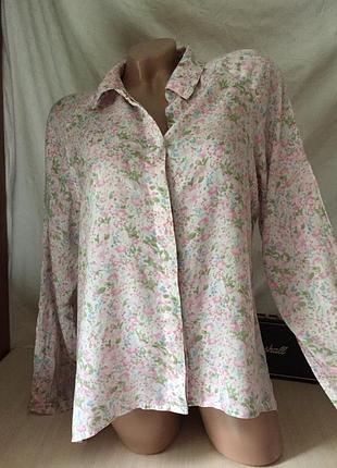 Хлопковая свободная блуза / рубашка