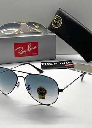 Чоловічі сонцезахисні окуляри ray ban 3026 aviator black (2902)