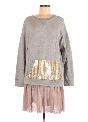 Платье свитшот с фатином