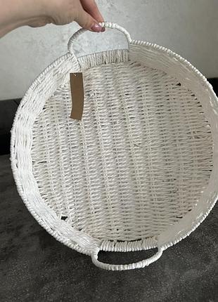 Піднос плетений , корзина, кошик білий, таця