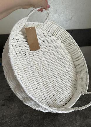 Піднос плетений , корзина, кошик білий, таця