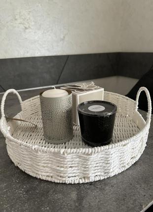 Піднос плетений , корзина, кошик білий, таця