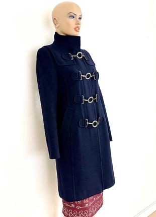 Icb пальто шерсть 💯 синее дизайнерское япония4 фото