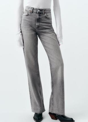 Джинси trf high-rise wide-leg jeans8 фото