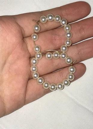 Сережки кольца жемчужные