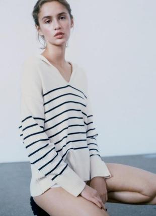 Світер в полоску zara 5