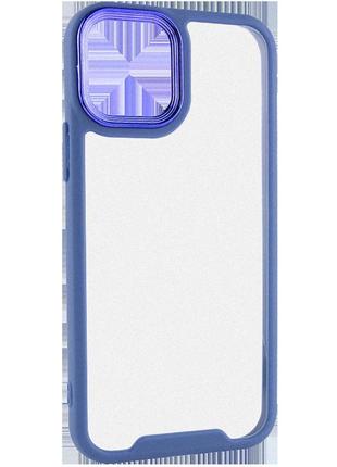 Прозрачный чехол с цветным бортом на айфон 11 про макс (синий)2 фото