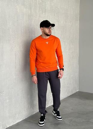 Світшот чоловічий не кашлатиться двонитка бавовна xs/xs/s/m/l/xl/xxl-8xl оранжевий4 фото