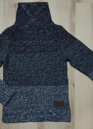 Стильный трендовый свитер под горло, вязанный свитерок на 8-9 лет