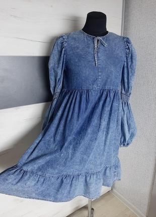 Ярусное платье из турецкого денима джинсовое платье из 100% коттона для беременных3 фото