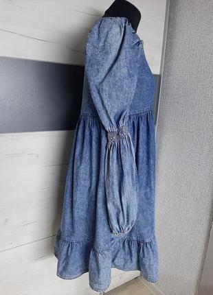 Ярусное платье из турецкого денима джинсовое платье из 100% коттона для беременных5 фото
