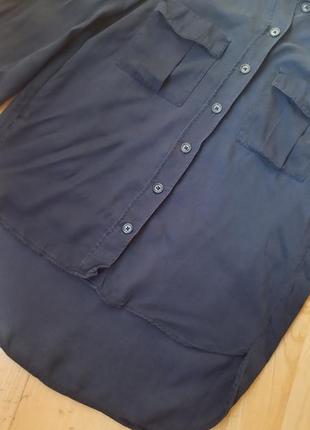 Брендовая рубашка massimo dutti синяя рубашка с длинным рукавом сорочка блуза4 фото