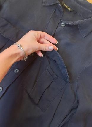 Брендовая рубашка massimo dutti синяя рубашка с длинным рукавом сорочка блуза6 фото