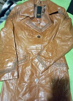 Плащ женской кожа leather