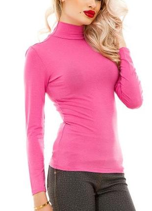 Жіноча водолазка, гольф віскоза, рожевий розмір 46-50