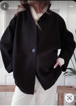 Дизайнерский пиджак пальто 100% шерсть