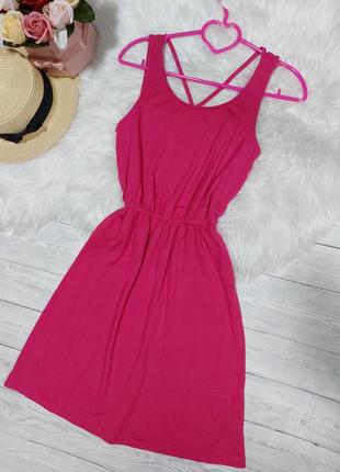 Платье розовое с красивой спинкой платье с переплетом на спинке платье в виде барби яркая 44 46 разграждений2 фото
