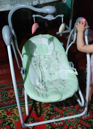 4 в 1 гойдалка-шезлонг-заколисувач-музичний центр