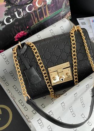 Сумка gucci padlock black-gold