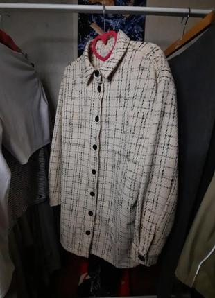 Твидовая удлиненная рубашка