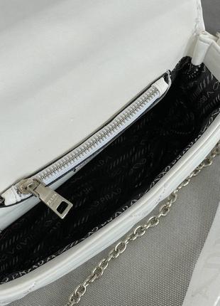 Сумка prada re-nylon padded shoulder white9 фото