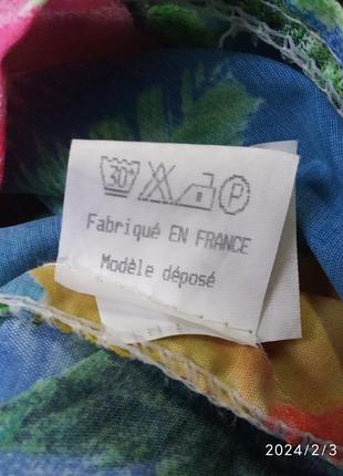 Блуза вискоза цветастая винтажная франция 60-70е5 фото