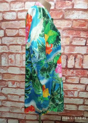 Блуза вискоза цветастая винтажная франция 60-70е2 фото