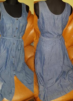 Голубой джинсовый сарафан oliver bonas 10-38