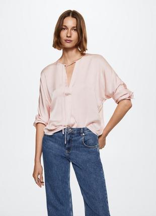 Шовкова атласна жіноча блуза mango р. xs/s